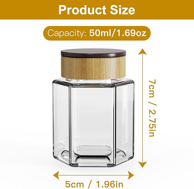 vetacsion set of 12 magnetic glass spice tins - Image 2