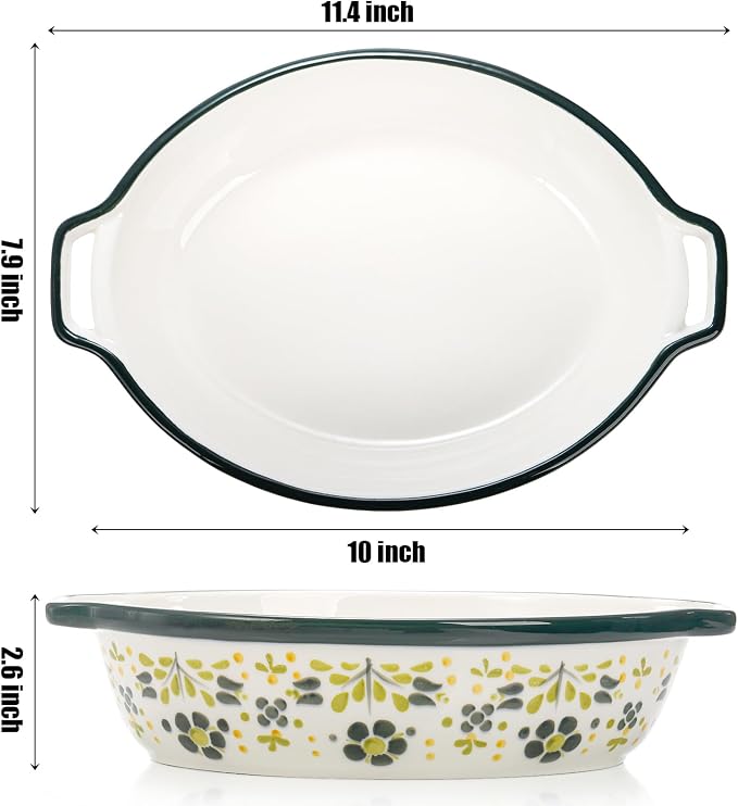 Peohud 3 Pack Ceramic Baking Dishes, 50 Oz Large Casserole Dish - Image 2