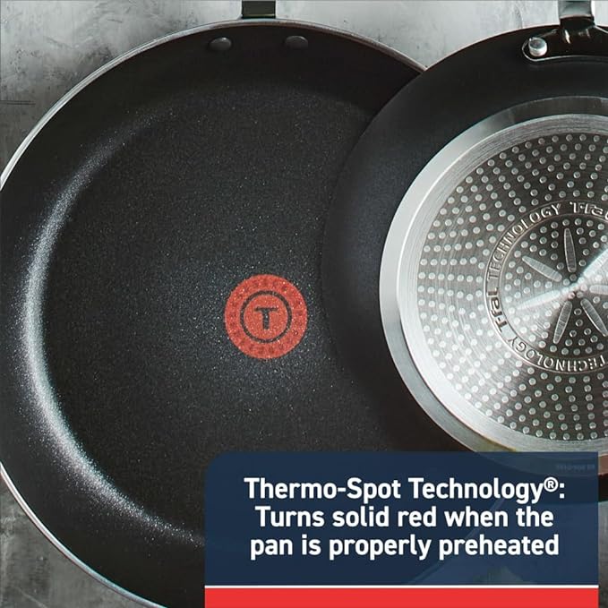 T-Fal Experience Non Stick Fry Pan Set 3 Piece, 12 Inch Induction Oven Broiler - Image 3