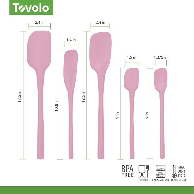 Tovolo Flex Core 5 Piece Silicone Spatula Set Heat Resistant All Silicone - Image 7