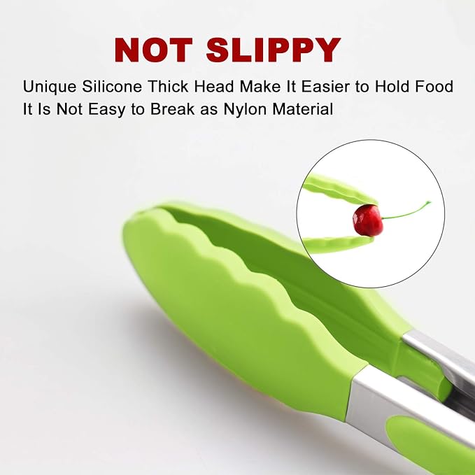 2 Pack Silicone Kitchen Tongs – 9" & 12" Set, Heat Resistant up to 500°F - Image 2