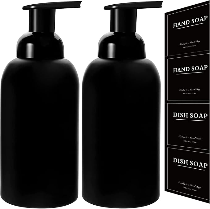 rejomiik 2 Pack Foaming Thick Glass Foam Hand Soap Dispenser by rejomiik