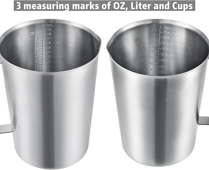 KSENDALO 64Oz/8Cup Stainless Steel Pitcher, 2 Liter Metal Container - Image 4