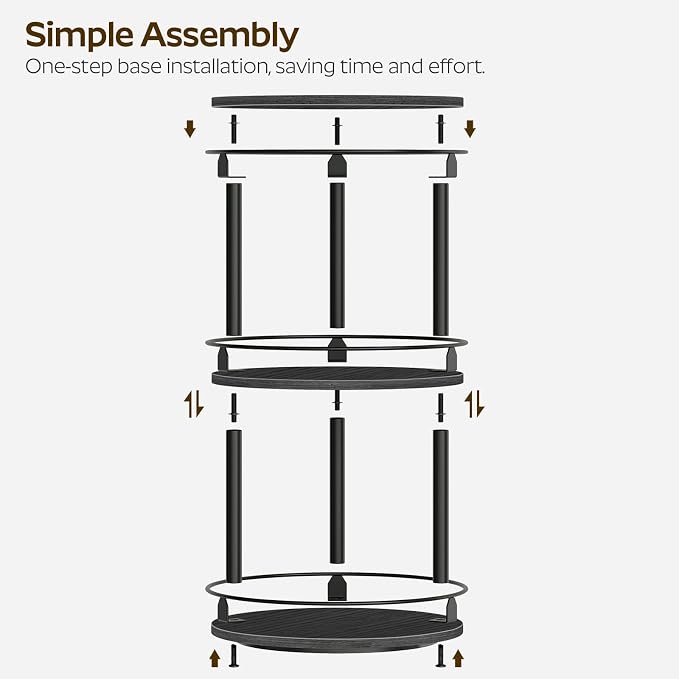 YATINEY Spice Rack, 3 Tier Turntable Organizer - Image 8