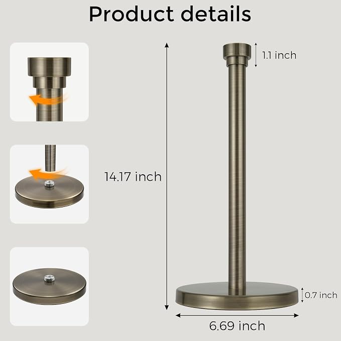 Antique Bronze Paper Towel Holder Countertop, Freestanding Paper Towel Stand - Image 8