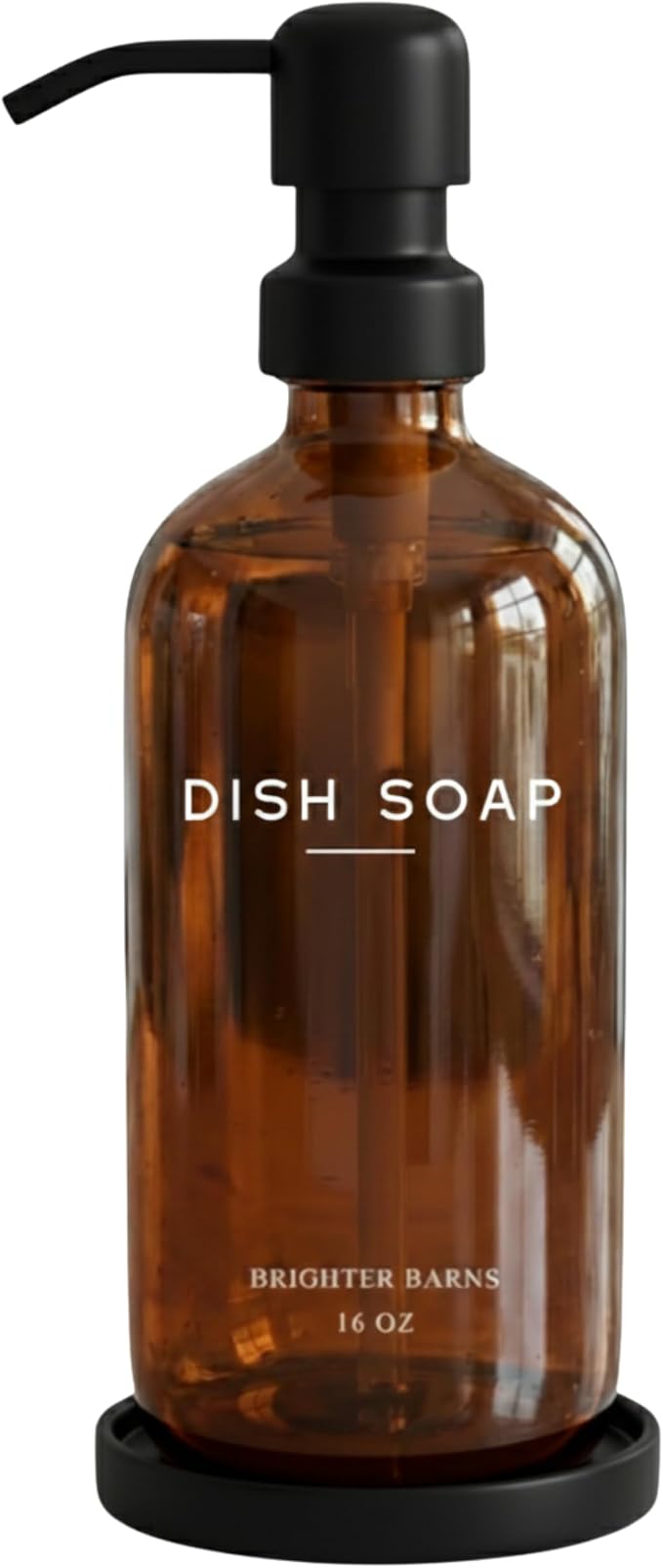 Amber Glass Dish Soap Dispenser by BrighterBarns