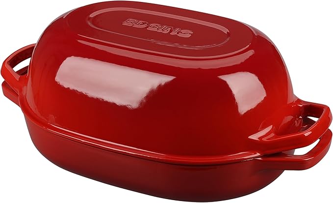 EDGING CASTING Enameled Cast Iron Oval Dutch Oven Pot by EDGINGCOOKWARE