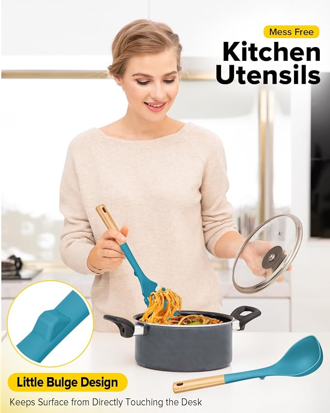 Silicone Soup Ladle and Spaghetti Spoon Set - Image 4