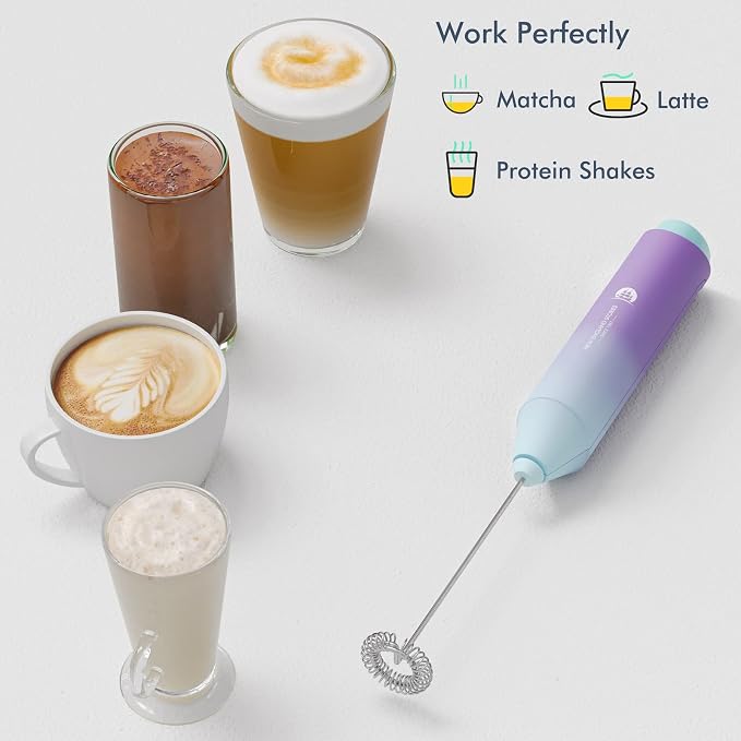 Powerful Milk Frother Handheld Foam Maker, Mini Whisk Drink Mixer - Image 4