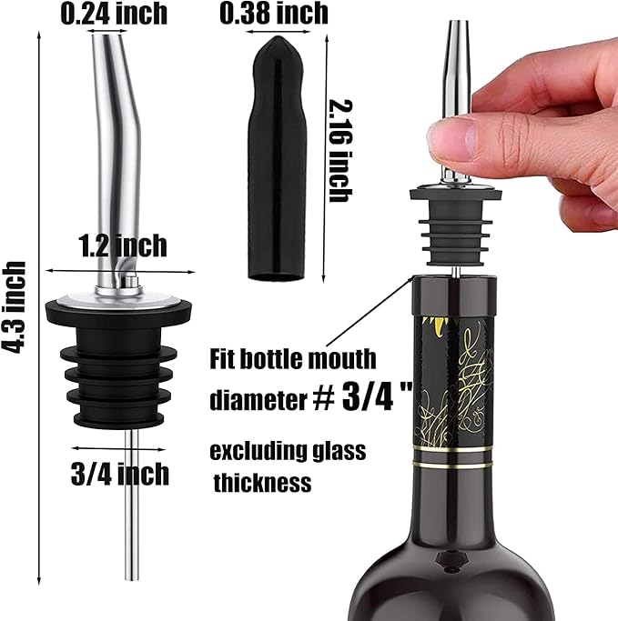 Pafusen 12 Pack Liquor Bottle Pourers, Liquor Pour Spout - Image 5