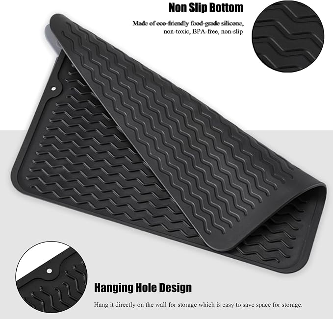 Large 14" x 11" Silicone Dish Drying Mat - Image 4
