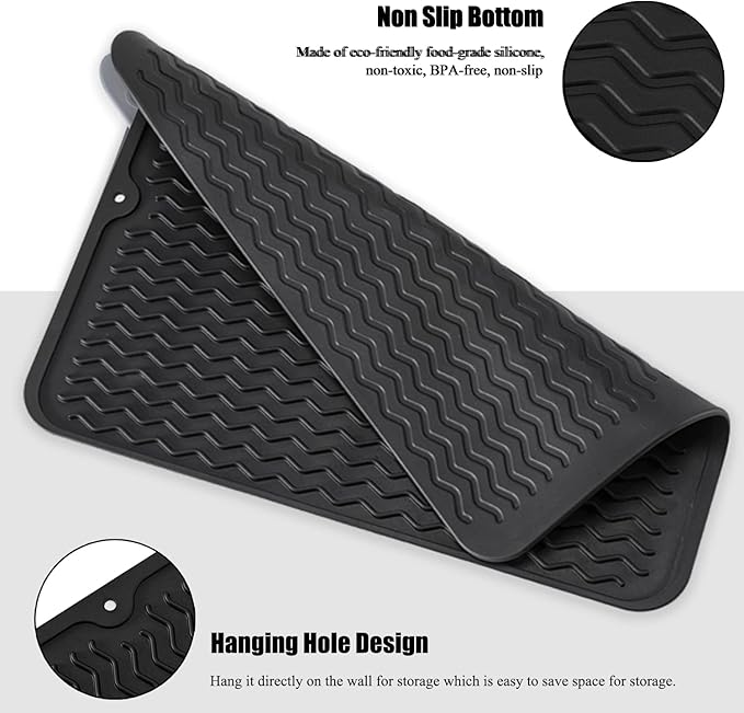 Large 14" x 11" Silicone Dish Drying Mat - Image 5