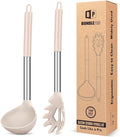 Silicone Pasta Fork and Ladle Spoon Set, Large Non Stick Kitchen Utensils by BUNDLEPRO