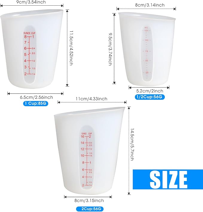 ZUYEE Silicone Measuring Cups Flexible Measure Melting Cups - Image 2