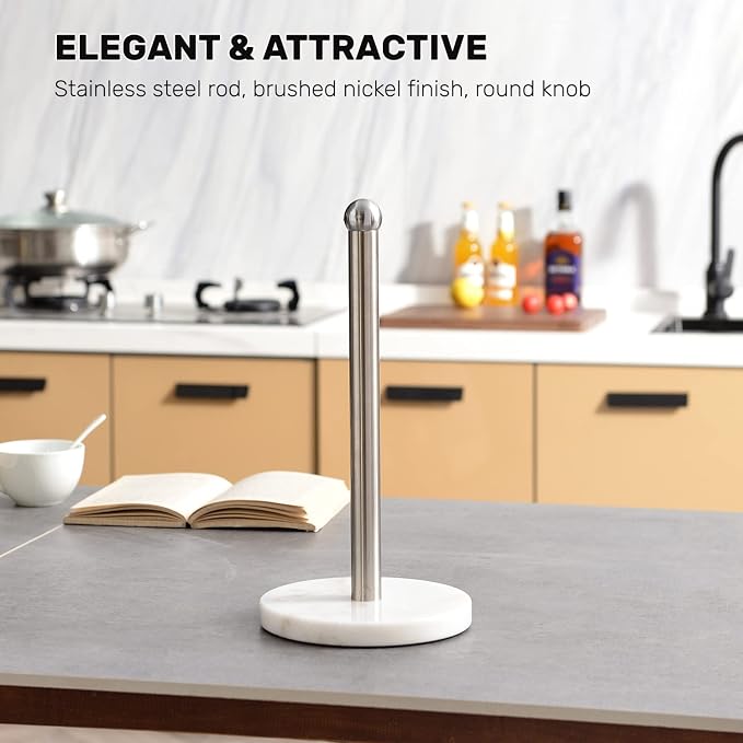 Paper Towel Holder with Sturdy Marble Base, Freestanding Paper Towel Holder - Image 4