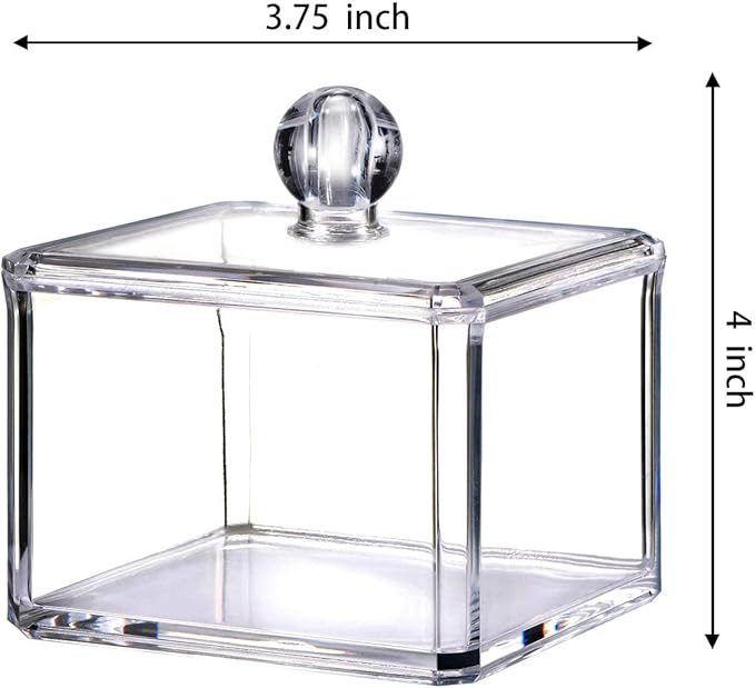 SheeChung 2-Pack Modern Square Acrylic Qtip Holder - Image 5