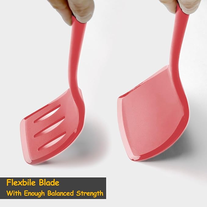 Silicone Spatula Set, 600°F Heat Resistant Silicone Spatula Turner Flipper - Image 5