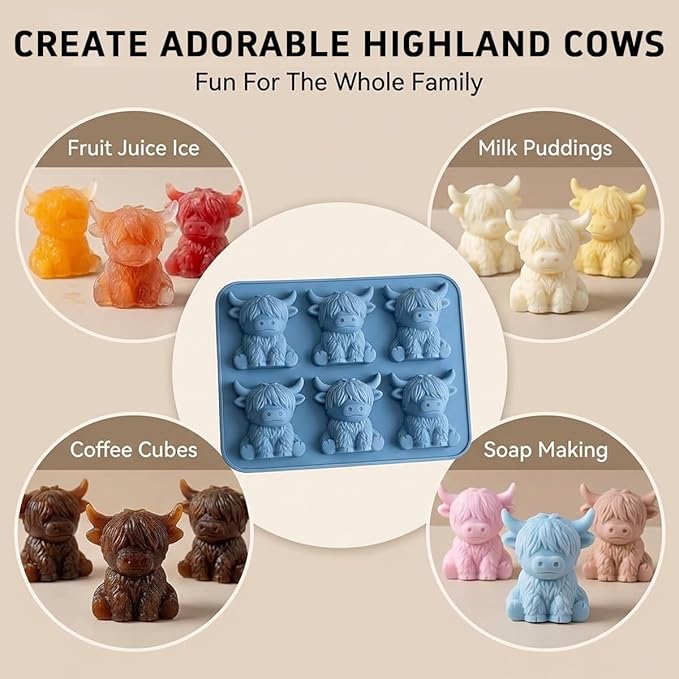 Mini Highland Cow Ice Cube Mold - Image 5