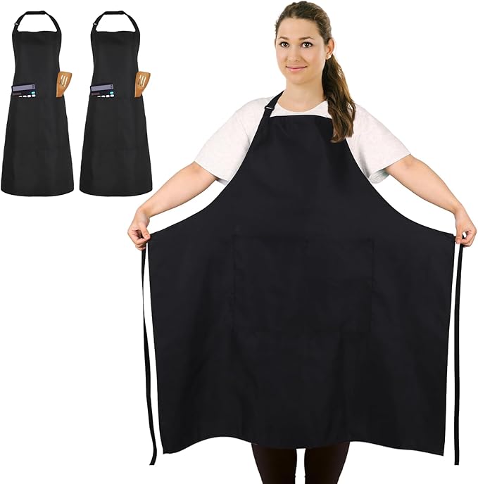 2 Pcs Plus Size Chef Apron, Unisex Professional Apron by FunChaos