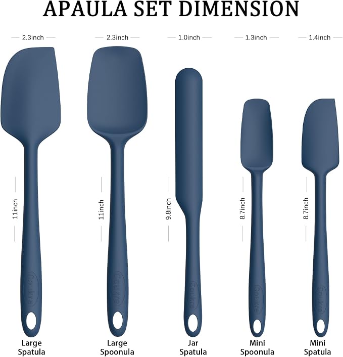 Coukre Silicone Spatula Set of 5, High Temperature Resistant, Food Grade - Image 2