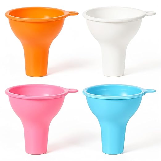 4 Pack Silicone Funnel, 3 Inch Wide Mouth Funnel by Unknown