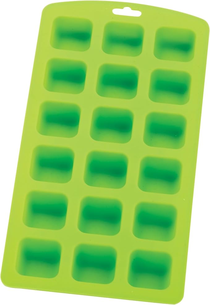 HIC Kitchen Silicone 18-Hole Ice Tray, Makes 18 Square Cubes by HIC