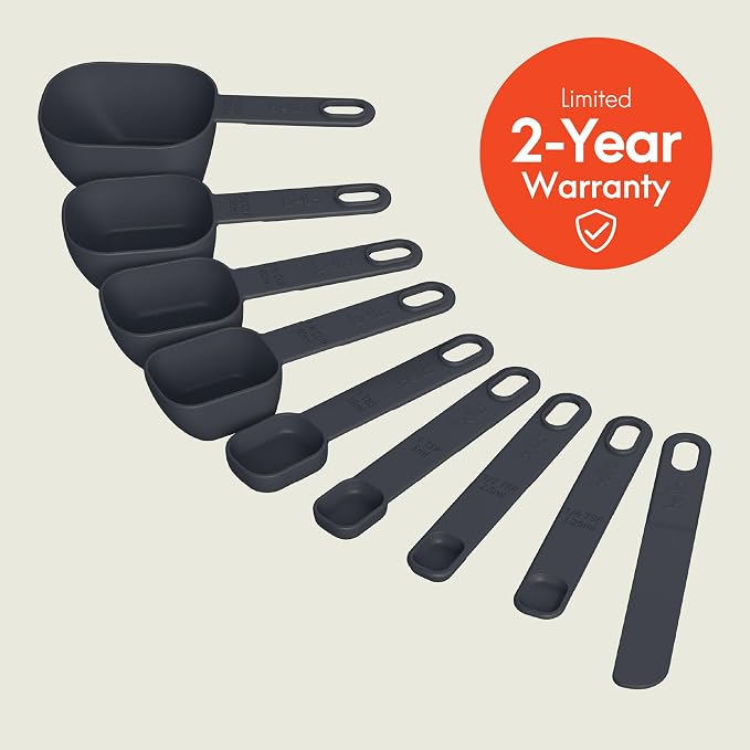 bella 9-Piece Nested Measuring Cups & Spoons Set, 4 Cups, 4 spoons, 1 Leveler - Image 3