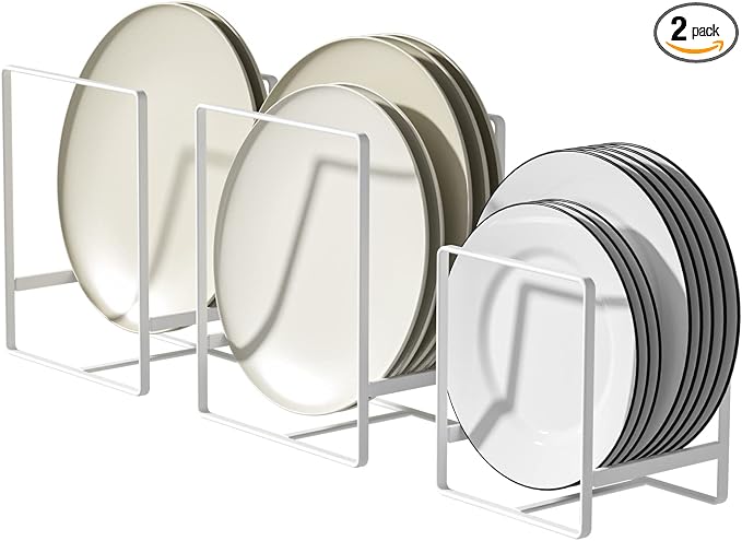 2 Large 1 Small Plate Organizers Holders Upright Cabinet Dish Drying Racks by Hikinlichi
