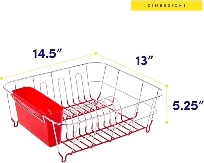 Sweet Home Collection Metal 2 Piece Dish Drying Rack Set Drainer - Image 4