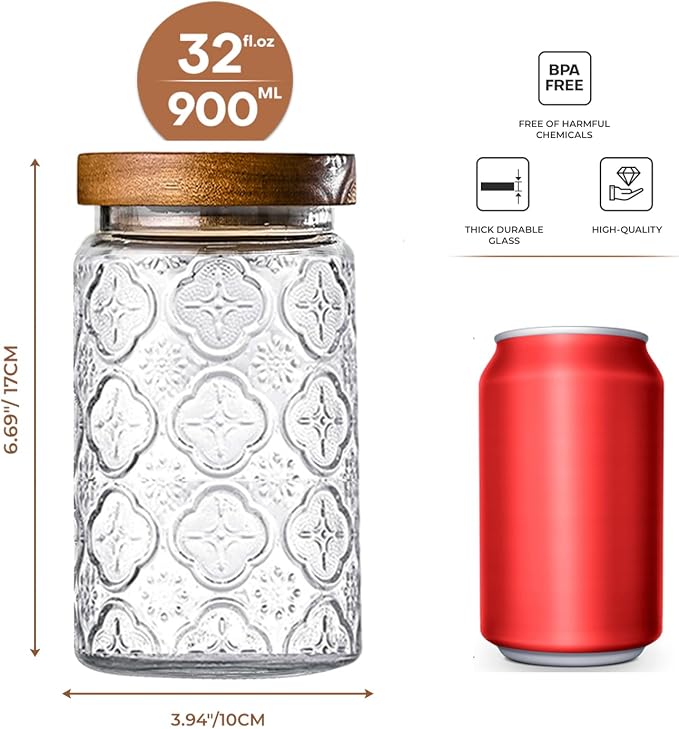 Adodeen 32oz Vintage Glass Jar - Image 4