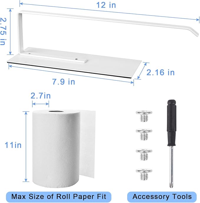 Magnetic Paper Towel Holder for Fridge, Toilet Paper Roll Holder Magnetic Paper - Image 2