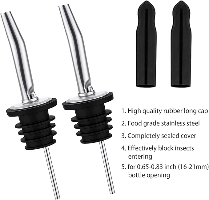 Pafusen 6 Pack Liquor Bottle Pourers, Liquor Pour Spout - Image 2