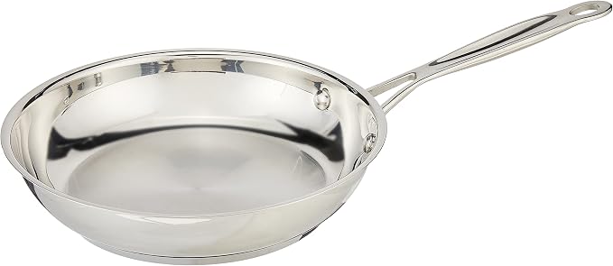 Cuisinart 8-Inch Open Skillet, Stainless Steel Skillet, Large Kitchen Pan by Cuisinart