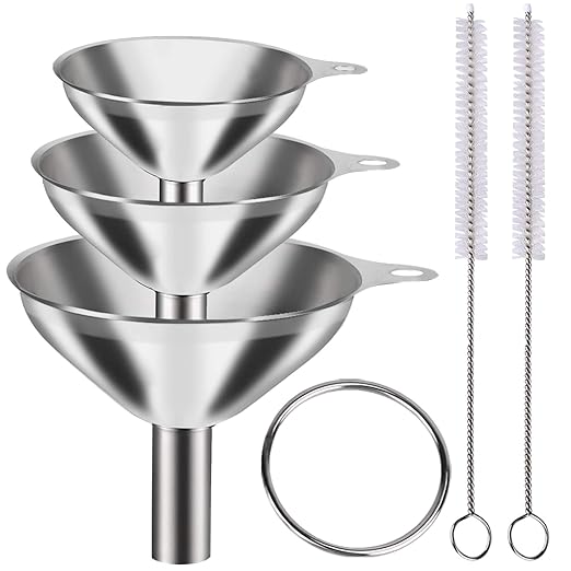 Metal Stainless Steel Funnel, Large Medium Small Funnel Set of 3, Food Grade by YLYL