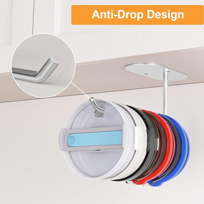 4 Pack Tumbler Lid Organizer, Space Saving Cup Lid Organizer - Image 4
