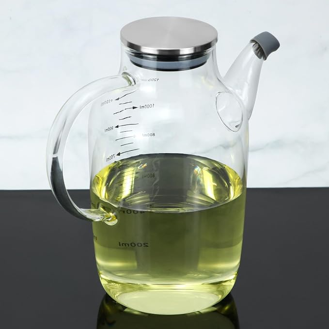 QWORK 1200ML/40Oz Large Glass Cooking Oil Bottle - Image 4