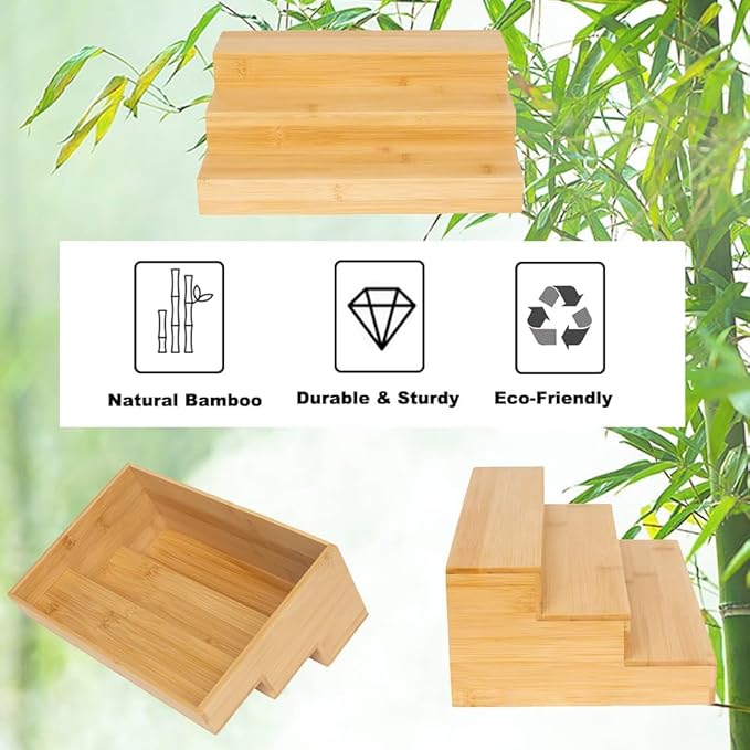 2 Pack Bamboo Spice Rack Organizer - Image 4