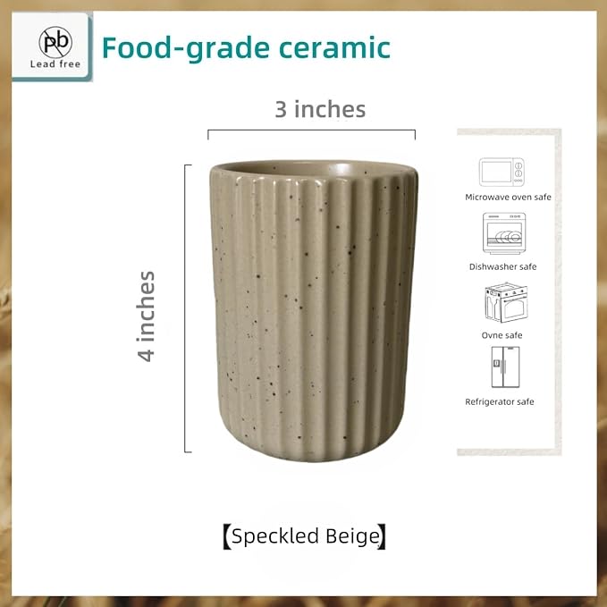 TOPYOKK Stoneware Coffee Bar Utensil Holder Tea & Coffee Spoon & Stirrer Holder - Image 5