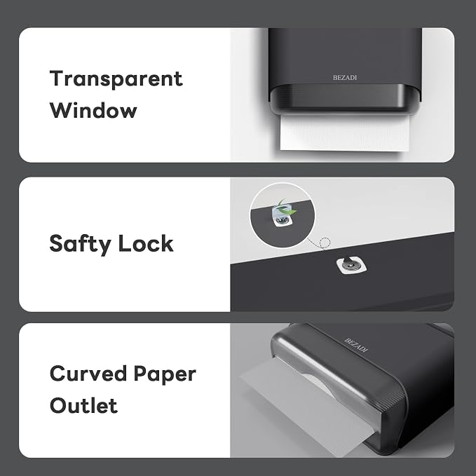 Paper Towel Dispenser, Large Capacity Wall Mount Tissue Dispensers - Image 4