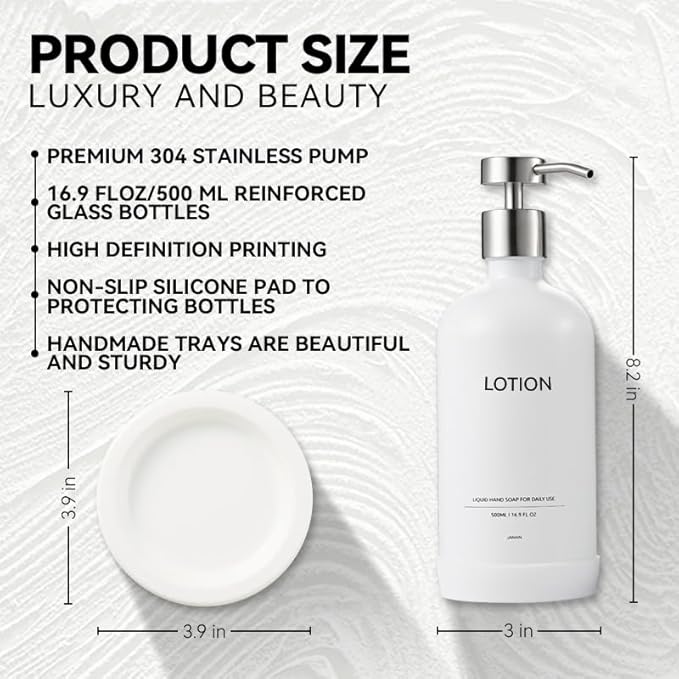 Glass Soap Dispenser Bathroom Set by Janxin, Foaming Kitchen soap Dispenser - Image 2