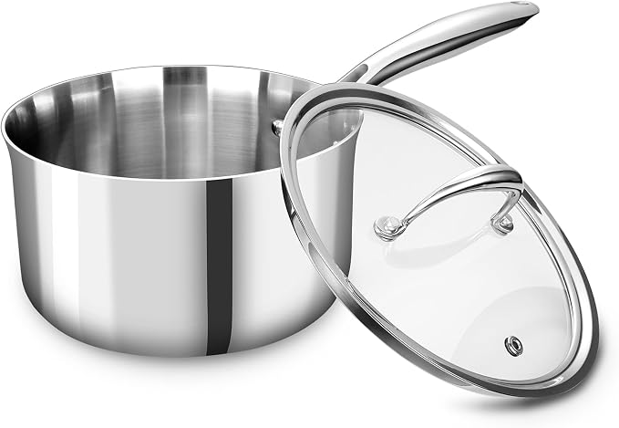KEAWELL K3 Premium 3-Quart Tri-Ply Stainless Steel Saucepan by KEAWELL