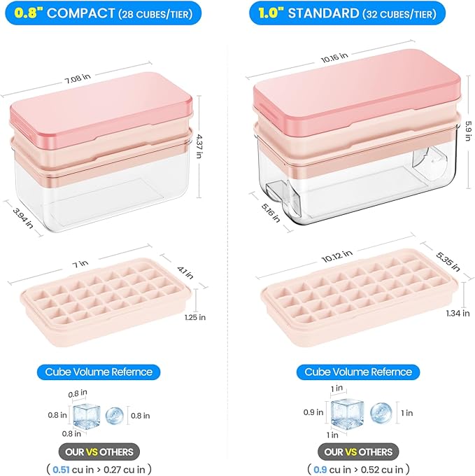 PHINOX Ice Cube Tray with Lid and Bin, Ice Trays - Image 5
