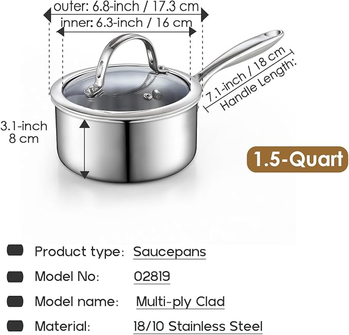 Cooks Standard Stainless Steel Saucepan - Image 2