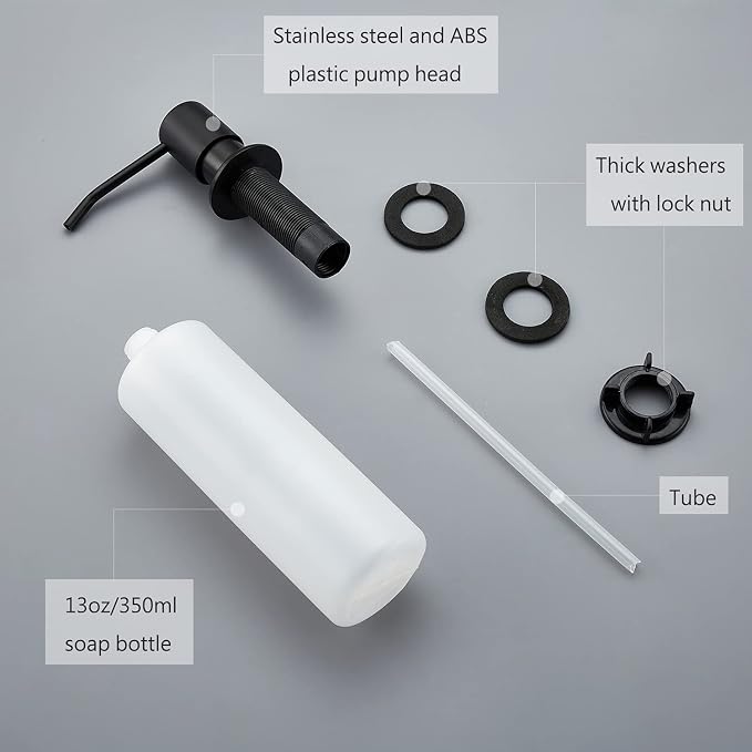 Soap Dispenser for Kitchen Sink Matte Black, Lotion Dispenser for Kitchen Sink - Image 7