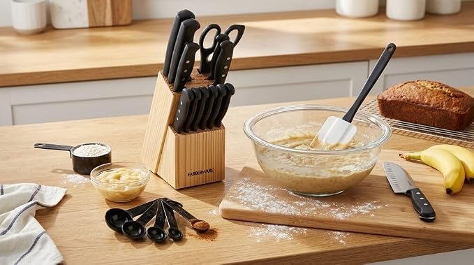 Farberware 22-Piece Never Needs Sharpening Triple Rivet High-Carbon Stainless - Image 9