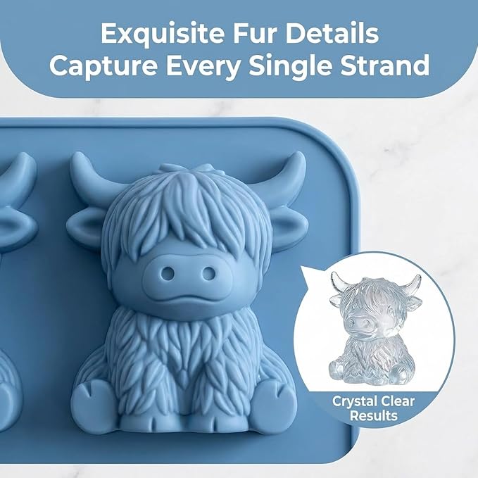 Mini Highland Cow Ice Cube Mold - Image 2