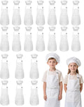 Kids Apron and Chef Hat Set, 40 Pieces Boys Girls Kids Apron by IAGBIBUI