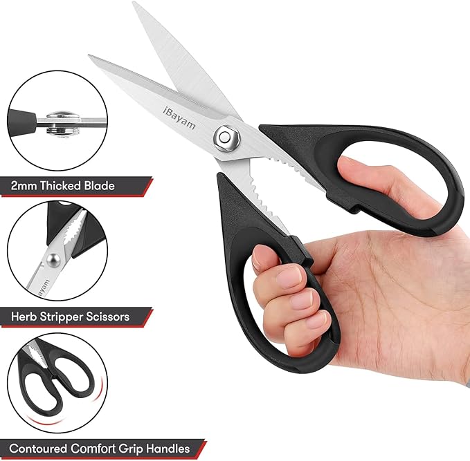 iBayam All Purpose Kitchen Scissors, Kitchen Shears - Image 4