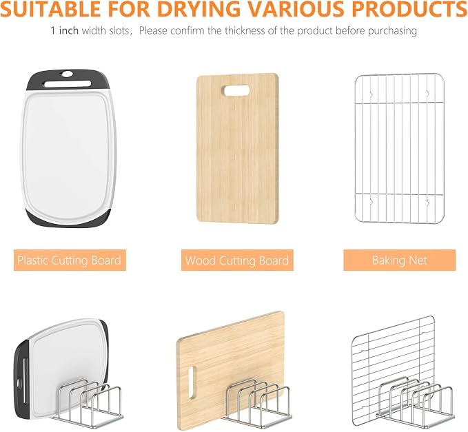 KORRTFID Cutting Board Organizer Stand Holder, 304 Stainless Steel Chopping - Image 4