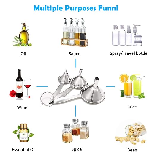 Small Funnels for Filling Bottles, Food Grade Mini Metal Funnel for - Image 6
